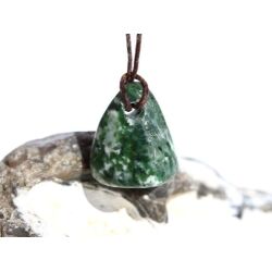Prasem "Afrikanische Jade" Trommelstein gebohrt - ca. 2,1 cm x 1,8 cm x 1,3 cm