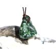 Prasem "Afrikanische Jade" Trommelstein gebohrt - ca. 2,1 cm x 1,8 cm x 1,3 cm