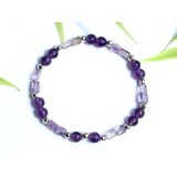 Amethyst hell / dunkel Armband - Rechtecke 4 -7 mm +...