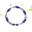 Amethyst hell / dunkel Armband - Rechtecke 4 -7 mm + Kugeln 6 mm - ca. 19 cm - AA-Sonderqualität -