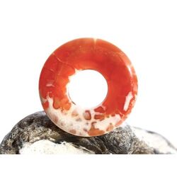 Feuerachat gebr. Donut Edelstein 30 mm (4 mm stark)