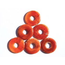 Feuerachat gebr. Donut Edelstein 30 mm (4-5 mm stark)