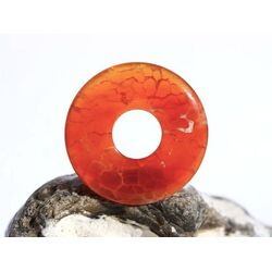 Feuerachat gebr. Donut Edelstein 30 mm (4-5 mm stark)