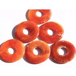 Feuerachat gebr. Donut Edelstein 30 mm (4-5 mm stark)