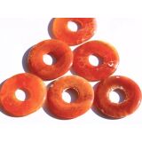Feuerachat gebr. Donut Edelstein 30 mm (4-5 mm stark)