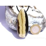 Schalenblende XXXL Schmuckstein Cabochon / Scheibenstein gebohrt - Rarität - AA-Sonderqualität - ca. 5,9 cm x 2,3 cm x 1,1 cm - Sonderpreis Makel -
