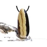Schalenblende XXXL Schmuckstein Cabochon / Scheibenstein gebohrt - Rarität - AA-Sonderqualität - ca. 5,9 cm x 2,3 cm x 1,1 cm - Sonderpreis Makel -