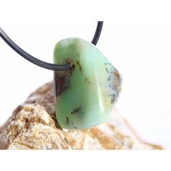 Chrysopras Schmuckstein / Trommelstein gebohrt - ca. 2,1 cm x 1,8 cm x 1,7 cm
