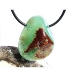 Chrysopras Trommelstein gebohrt - Rarität -...
