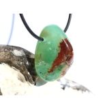 Chrysopras Trommelstein gebohrt - Rarität - Sonderqualität - ca. 3,1 cm x 2,6 cm x 1,7 cm