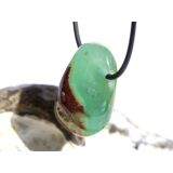 Chrysopras Trommelstein gebohrt - Rarität - Sonderqualität - ca. 3,1 cm x 2,6 cm x 1,7 cm