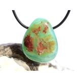Chrysopras Trommelstein gebohrt - Rarität - Sonderqualität - ca. 3,1 cm x 2,6 cm x 1,7 cm