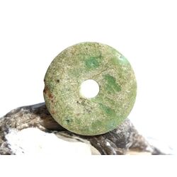 Chrysopras Donut Edelstein 25 mm (3,7 mm stark) - Rarit�t - Sonderpreis wg. Makel -