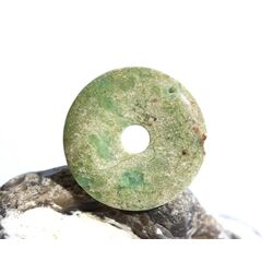 Chrysopras Donut Edelstein 25 mm (3,7 mm stark) - Rarit�t - Sonderpreis wg. Makel -