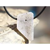 Chalcedon wei� Schmuckstein / Scheibenstein gebohrt -...