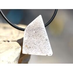 Chalcedon wei� Schmuckstein / Scheibenstein gebohrt -...