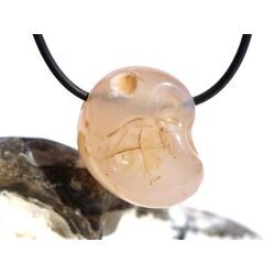 Chalcedon rosa (Rosenchalcedon) Trommelstein gebohrt - Sonderqualit�t - Rarit�t - ca. 2,8 cm x 2,6 cm x 2 cm