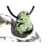 Chromopal (Opal-Chalcedon) Trommelstein gebohrt -...