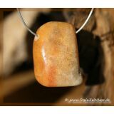 Versteinerte Koralle Trommelstein gebohrt - ca. 3,2 cm x 2,6 cm x 1,5 cm (GKS)