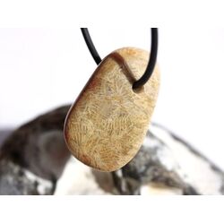 Versteinerte Koralle Trommelstein gebohrt - Sonderqualitt - ca. 3,2 cm x 2 cm x 1,7 cm