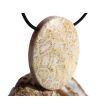 Versteinerte Koralle XXL Schmuckstein Cabochon / Scheibenstein gebohrt - ca. 4 cm x 3 cm x 1 cm