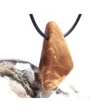 Versteinertes Holz XL Schmuckstein / Scheibenstein gebohrt - Sonderqualität - Handarbeit - ca. 3,9 cm x 2 cm x 1,1 cm