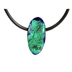 Azurit-Malachit natur Schmuckstein / Scheibenstein gebohrt - Handarbeit - Rarit�t - Sonderqualit�t - ca. 2,2 cm x 1 cm x 0,6 cm