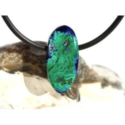Azurit-Malachit natur Schmuckstein / Scheibenstein gebohrt - Handarbeit - Rarit�t - Sonderqualit�t - ca. 2,2 cm x 1 cm x 0,6 cm