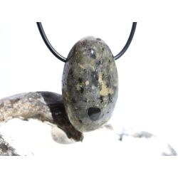 Kimberlit XL Trommelstein gebohrt - Sonderqualität - Rarität - ca. 3,6 cm x 2,2 cm x 1,5 cm