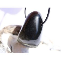 Goldobsidian XL Trommelstein / Schmuckstein gebohrt - AA-Sonderqualitt - ca. 3,8 cm x 2,8 cm x 2,1 cm