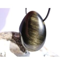 Goldobsidian XXL Trommelstein / Schmuckstein gebohrt - AA-Sonderqualitt - ca. 4,2 cm x 3,2 cm x 1,7 cm