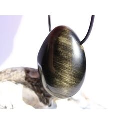 Goldobsidian XXL Trommelstein / Schmuckstein gebohrt - AA-Sonderqualitt - ca. 4,2 cm x 3,2 cm x 1,7 cm