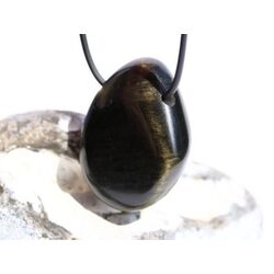 Goldobsidian XXL Trommelstein / Schmuckstein gebohrt - AA-Sonderqualitt - ca. 4,2 cm x 3,2 cm x 1,7 cm