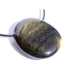 Goldobsidian XXL Scheibenstein gebohrt - AA-Sonderqualitt - ca. 4 cm x 3,6 cm x 1 cm