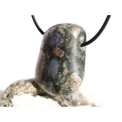 Vulkanit Que Sera Stone (Blue Spot Stone Rhyolith) XL Trommelstein gebohrt - Sonderqualitt - ca. 3,6 cm x 1,5 cm x 1,5 cm