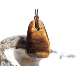 Tigerauge Schmuckstein / Trommelstein gebohrt - ca. 3 cm x 1,9 cm x 1,6 cm
