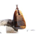 Tigerauge Schmuckstein / Trommelstein gebohrt - ca. 3 cm x 1,9 cm x 1,6 cm