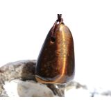 Tigerauge Schmuckstein / Trommelstein gebohrt - ca. 3 cm x 1,9 cm x 1,6 cm