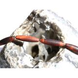 Tigerauge rot (gebr.) Navetten Halskette / Edelsteinkette - ca. 48 cm - vergoldet - AA-Sonderqualität -
