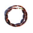 Tigerauge rot (gebr.) Navetten Halskette / Edelsteinkette - ca. 48 cm - vergoldet - AA-Sonderqualität -