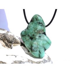 Smaragd XXL Trommelstein gebohrt (Beryll) - Sonderqualität - Rarität - ca. 4,9 cm x 3,5 cm x 1,6 cm