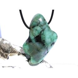 Smaragd XXL Trommelstein gebohrt (Beryll) - Sonderqualitt - Raritt - ca. 4,9 cm x 3,5 cm x 1,6 cm