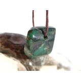 Smaragd Schmuckstein / Trommelstein gebohrt (Beryll) - Rarität - ca. 1,6 cm x 1,7 cm x 0,9 cm