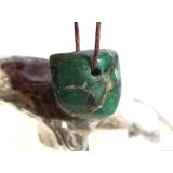 Smaragd Schmuckstein / Trommelstein gebohrt (Beryll) - Rarität - ca. 1,6 cm x 1,7 cm x 0,9 cm