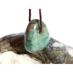 Smaragd Trommelstein gebohrt (Beryll) - Rarit�t - ca. 1,6 cm x 1,4 cm x 1 cm