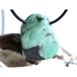 Smaragd Trommelstein gebohrt (Beryll) - Rarit�t - ca. 3 cm x 2,7 cm x 1,7 cm