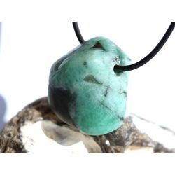 Smaragd Trommelstein gebohrt (Beryll) - Rarit�t - ca. 3 cm x 2,7 cm x 1,7 cm