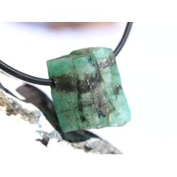 Smaragd Kristallstab / Rohsteinform angetrommet, gebohrt (Beryll) - Sonderqualitt - Raritt - ca. 2 cm x 1,9 cm x 1,4 cm