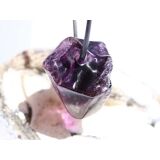 Amethyst dunkel "Morion" Kristallspitze / Rohstein angetrommelt, gebohrt - AA-Sonderqualität - ca. 2,8 cm x 2,2 cm x 2,1 cm