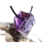 Amethyst dunkel "Morion" Kristallspitze / Rohstein angetrommelt, gebohrt - AA-Sonderqualität - ca. 2,8 cm x 2,2 cm x 2,1 cm